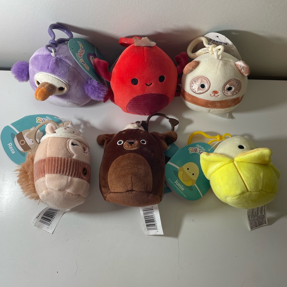 squishmallow clip lot of 6 NWT
